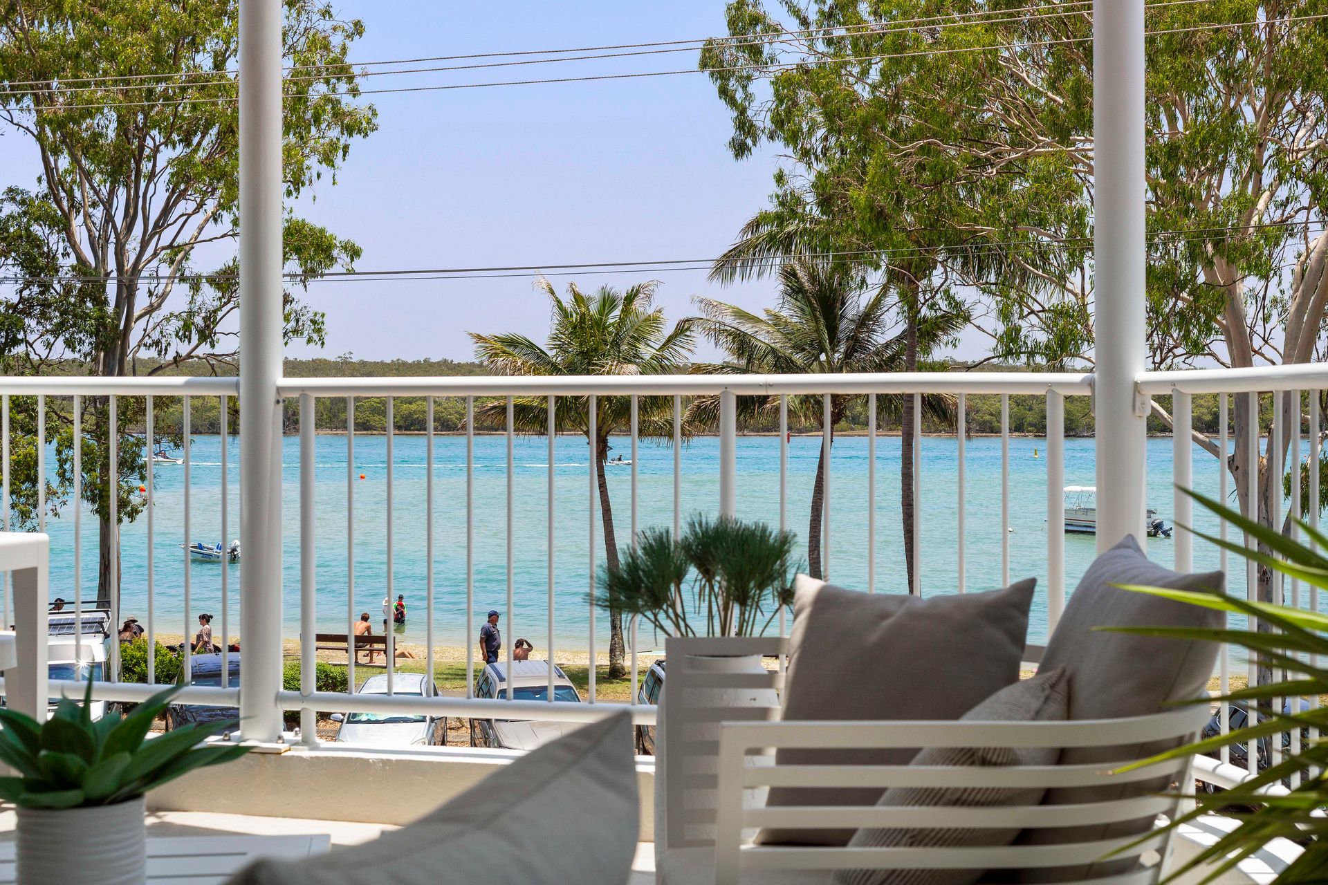 View of the river from the terrace at River Belle